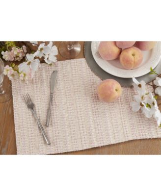 Table Placemats with Woven Line Design Set of 4, 20" x 14"