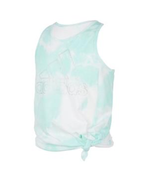 Adidas Big Girls Tie Dye Sleeveless Print Tie Front Tank Top