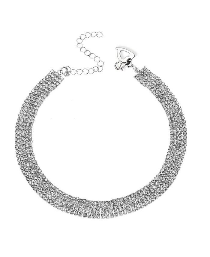 Thalia Sodi Silver Tone Rhinestone Choker Necklace Created for