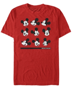 Fifth Sun Men's Mickey Classic Mickey Expressions Short Sleeve T-shirt In Red
