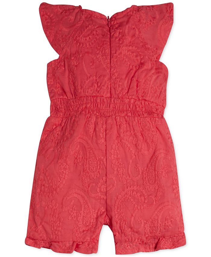 GUESS Baby Girls Embroidered Cotton Muslin Romper Macy's