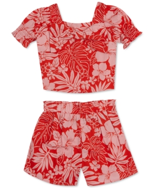 Rare Editions Baby Girls 2-Pc Floral-Print Top & Shorts Set