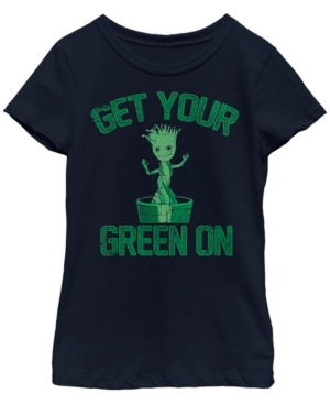 Big Girls Marvel Groot Green Short Sleeve T-shirt
