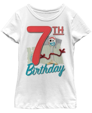 Big Girls Toy Story 4 Forky 7th Birthday Short Sleeve T-shirt