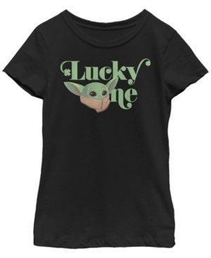 Fifth Sun Kids' Big Girls Star Wars - Mandalorian Lucky One Short Sleeve T-shirt In Black