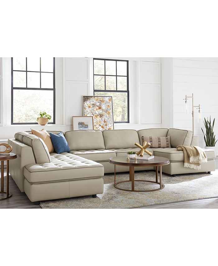 Nicholden Leather Sectional Collection, Sectional Leather Sofa Macys