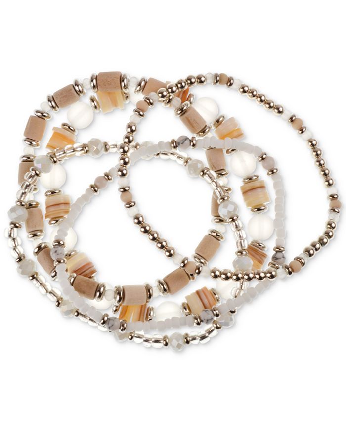 Style & Co GoldTone 5Pc. Set Beaded Stretch Bracelets, Created for