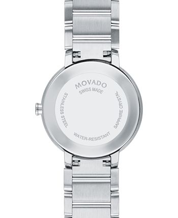 Movado - Women's Swiss Sapphire Stainless Steel Bracelet Watch 28mm