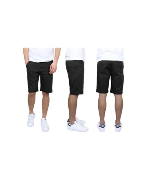 Мужские шорты Galaxy By Harvic 5-Pocket Flat-Front Slim-Fit Stretch Chino, цвет: Чёрный