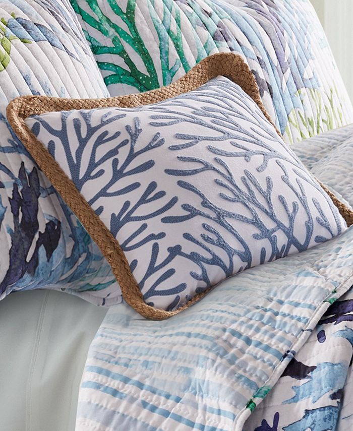 Levtex Crete Crewel Rope Trim Decorative Pillow, 14