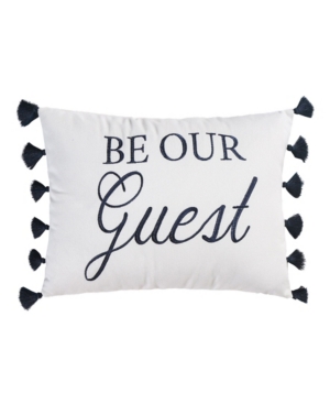 Levtex Valentina Be Our Guest Decorative Pillow, 14" X 18" In Navy