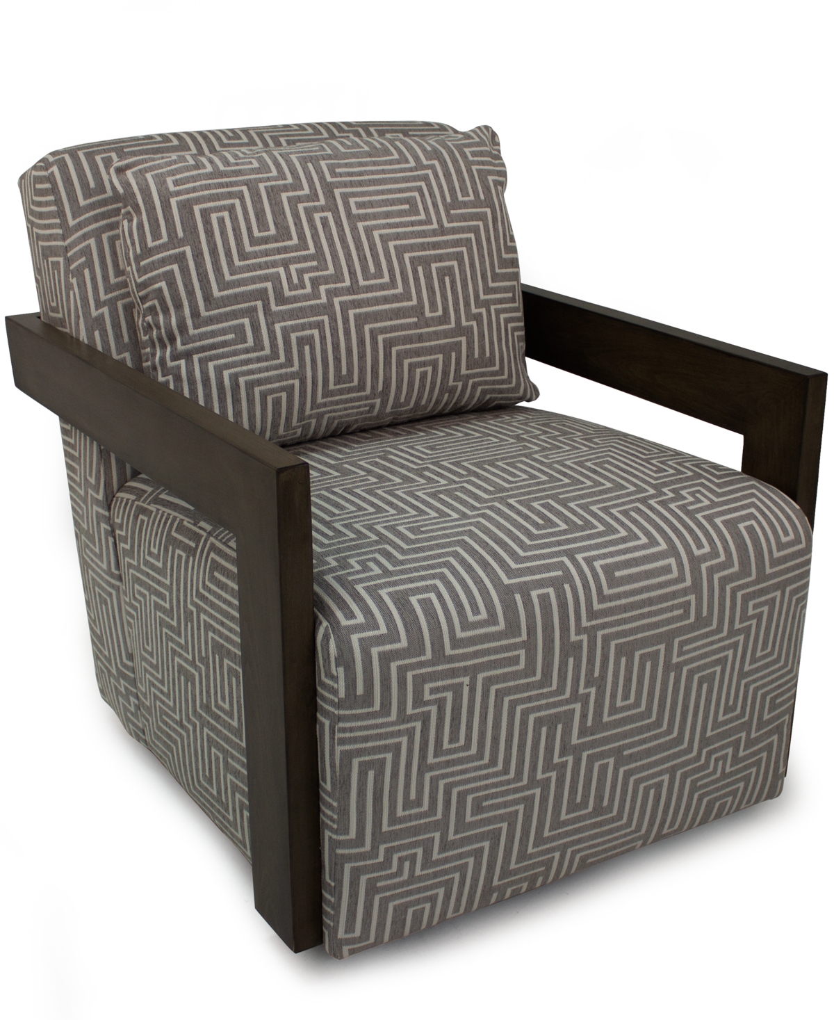 Closeout! Saulie 30" Fabric Swivel Chair, Created for Macy's - Grey