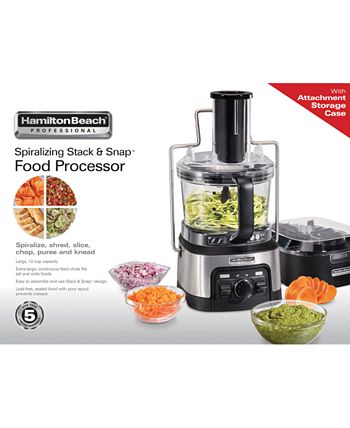 Hamilton Beach Professional Spiralizing Stack & Snap 12-Cup Food Processor  BLACK 70815 - Best Buy