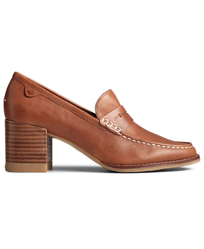 white block heel loafers