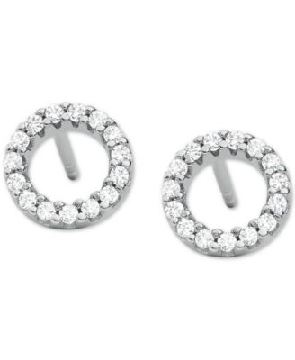 Michael Kors - Sterling Silver Pav&eacute; Circle Drop Earrings