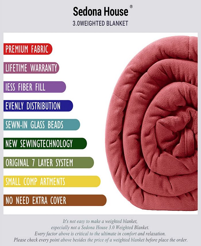 Sedona House Silky Velvet Weighted Adults Blanket 15 lb, 60" x 80