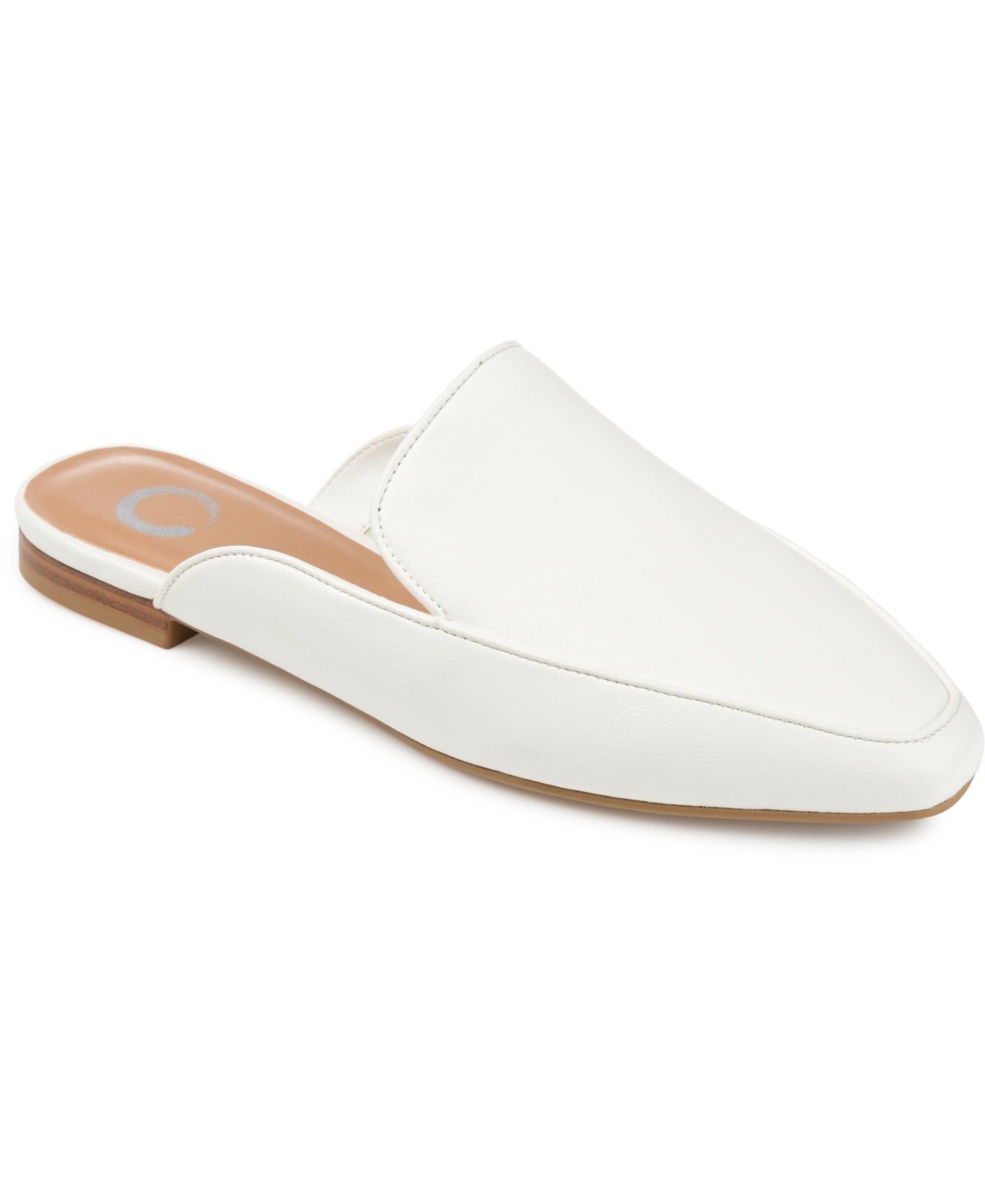 Shop Journee Collection Women's Akza Wide Width Slip On Square Toe Mules Flats In White