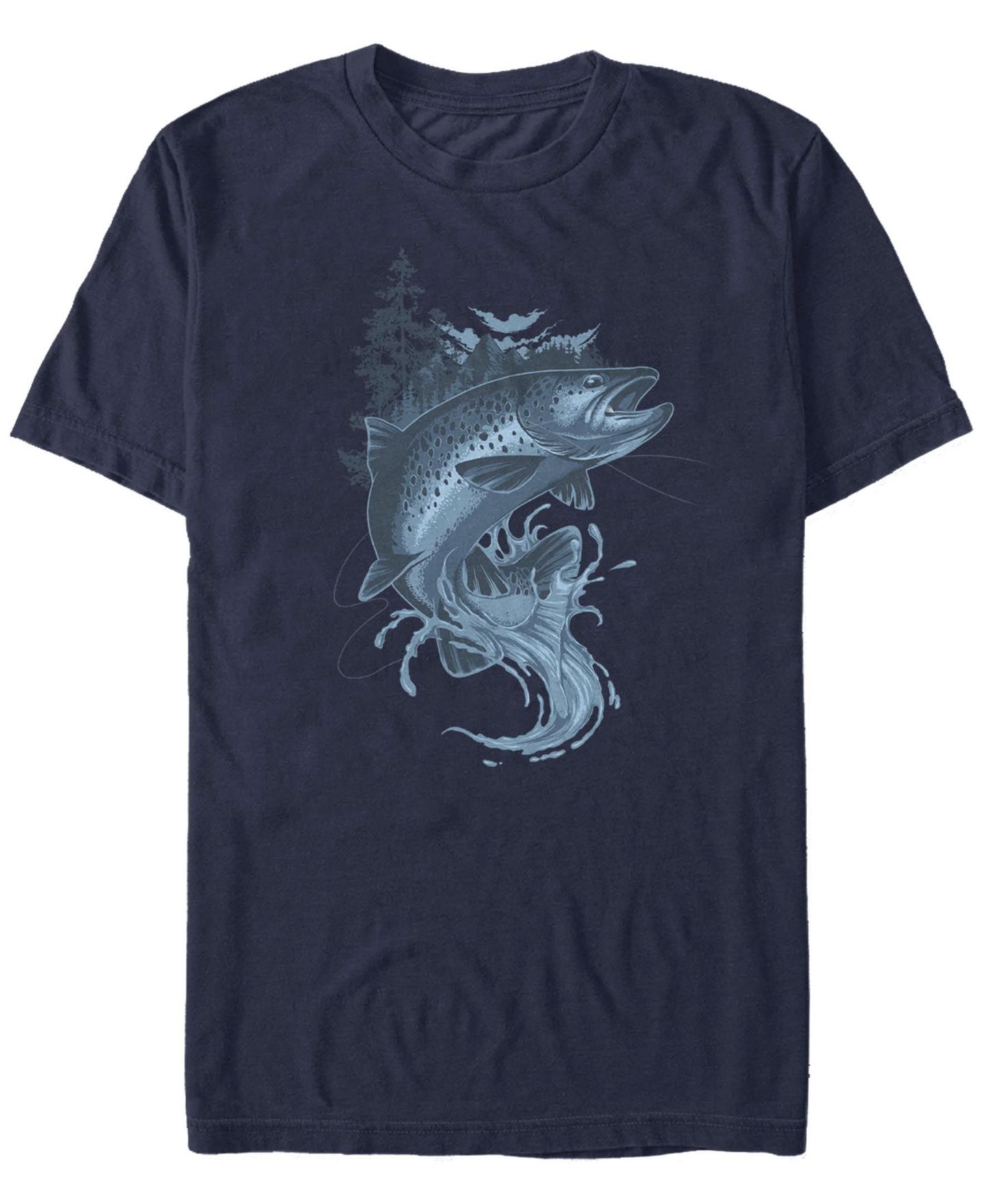 Мужская футболка Fifth Sun Stream Fishing Short Sleeve Crew, цвет: Тёмно-синий — фото 1