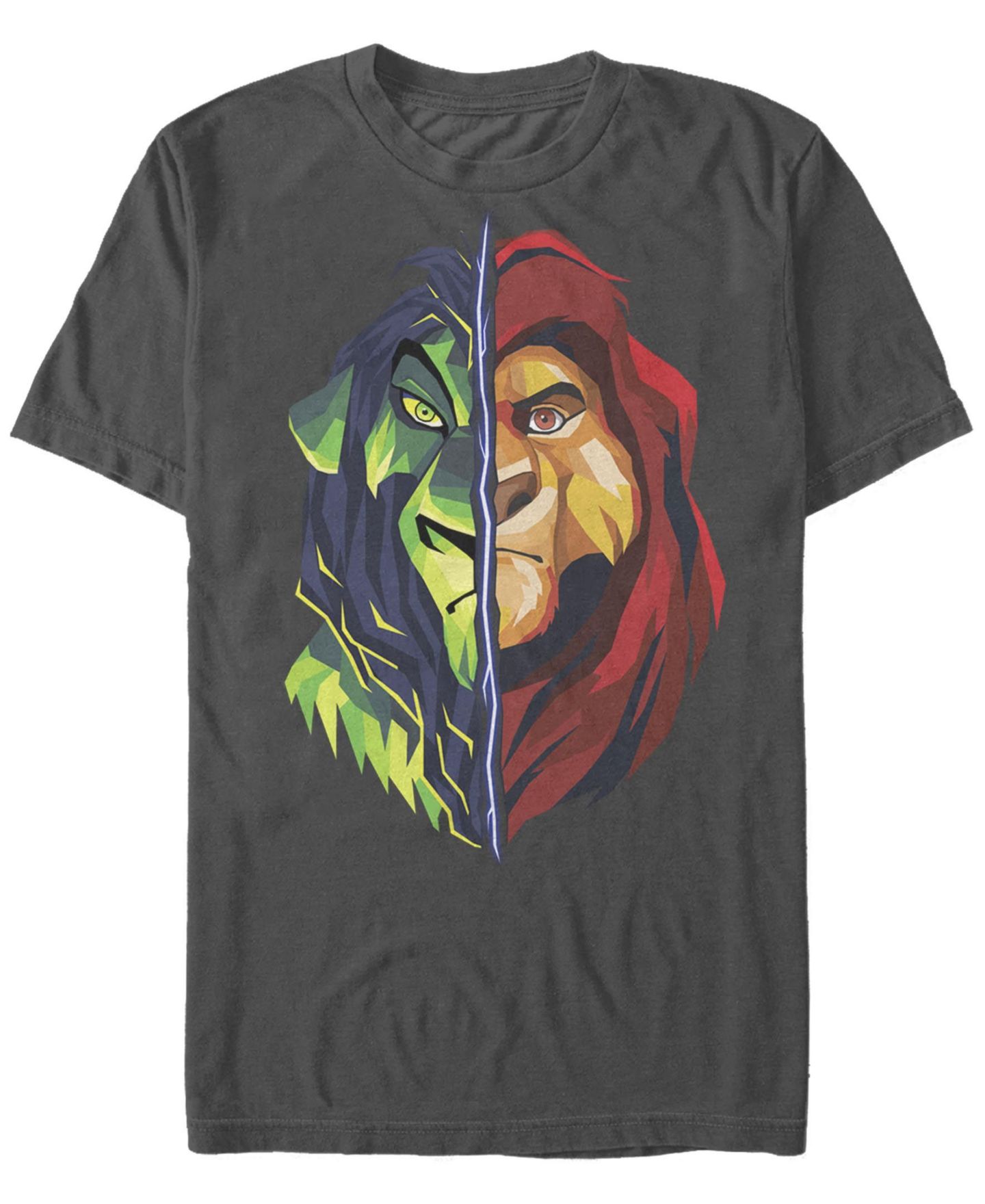Мужская футболка Fifth Sun Scar Mufasa Split Short Sleeve Crew, цвет: Угольный — фото 1