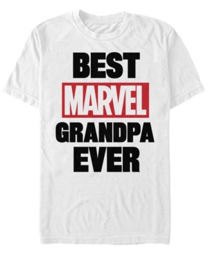 Fifth Sun Men's Best Marvel Grandpa Short Sleeve Crew T-shirt In White