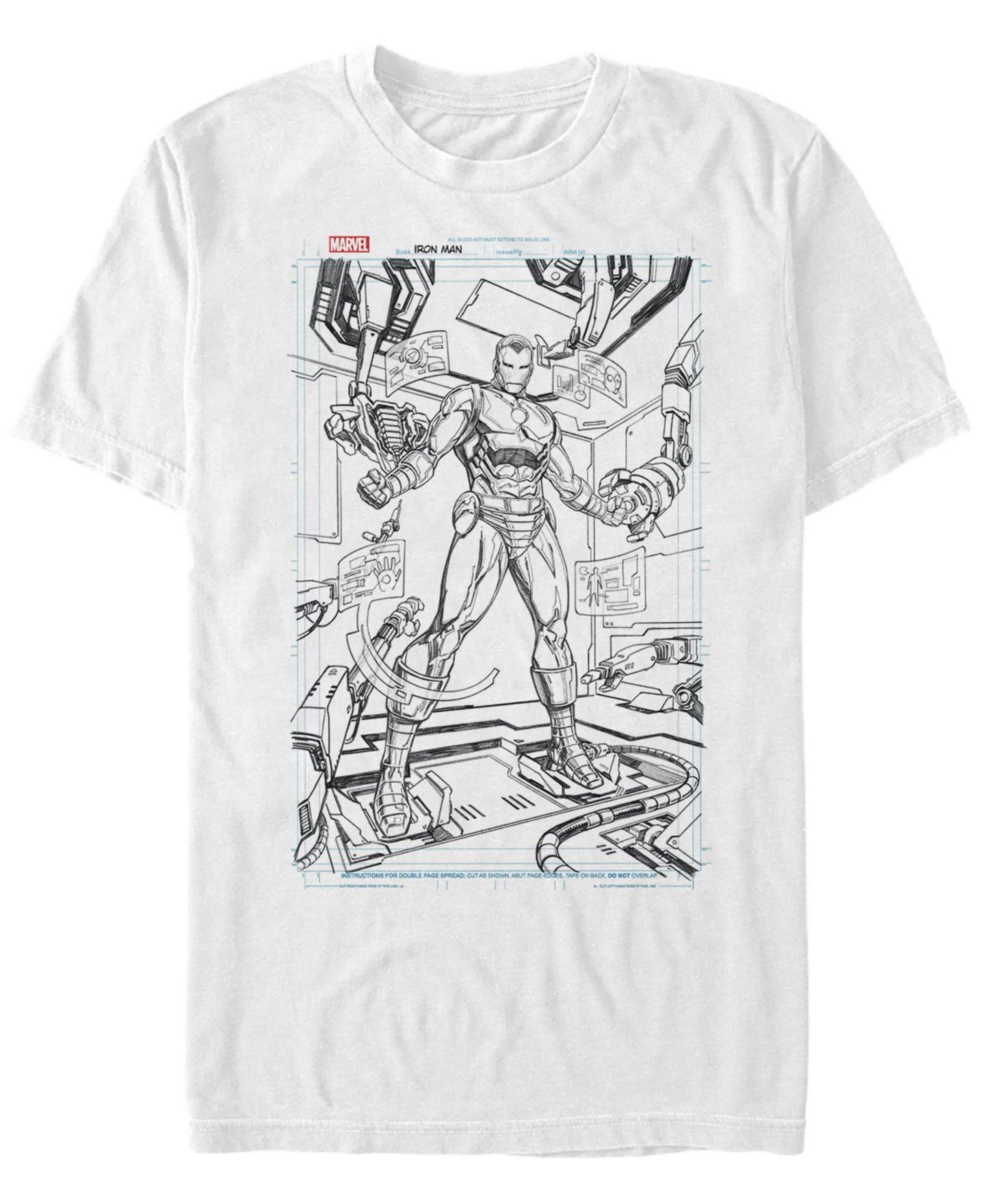 Мужская футболка Fifth Sun Ironman Sketch Short Sleeve Crew, цвет: Белый — фото 1