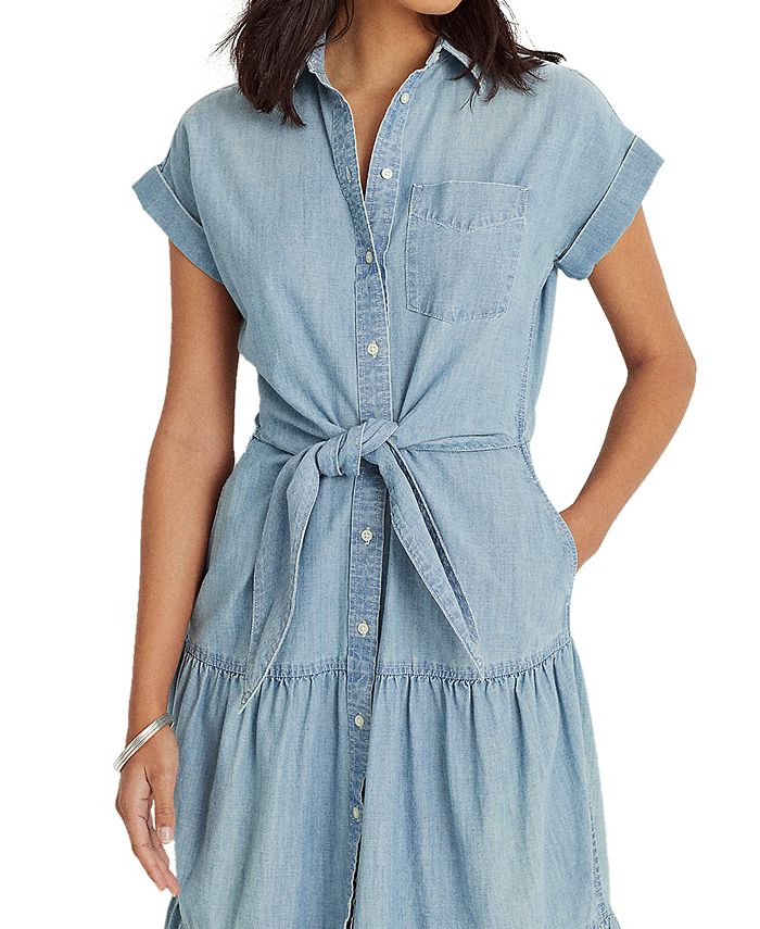 Lauren Ralph Lauren Belted Chambray Shirtdress - Macy's