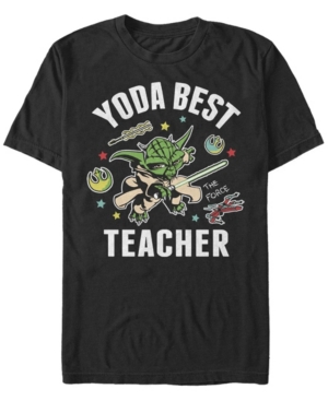 Fifth Sun Men's Yoda Best Teacher Short Sleeve Crew T-shirt In Black