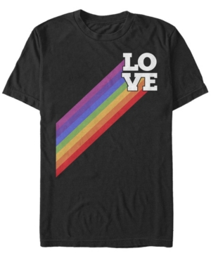 Fifth Sun Men's Love Rainbow Trail Short Sleeve Crew T-shirt In Black