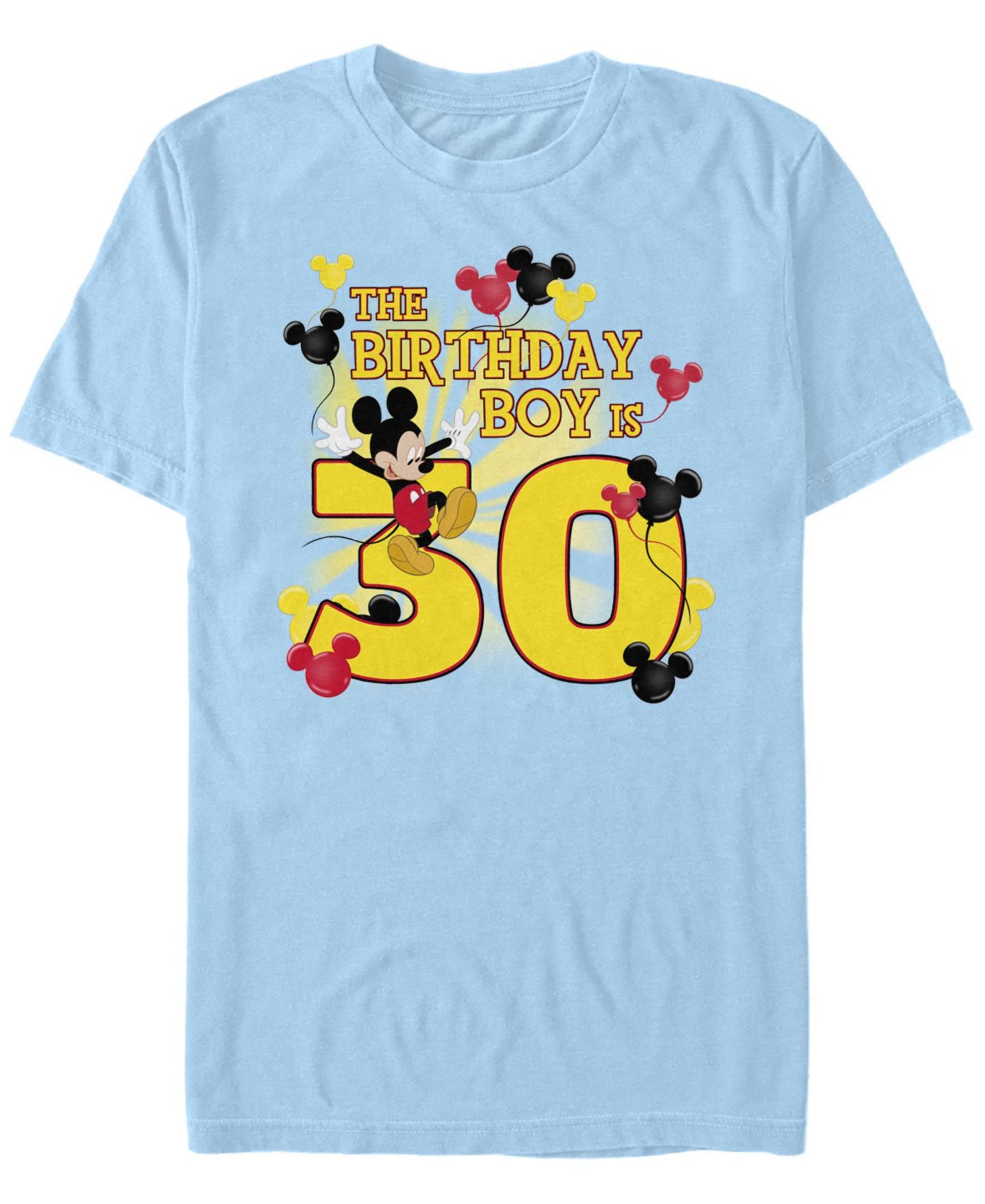 Мужская футболка Fifth Sun Mickey Birthday 30 Short Sleeve Crew, цвет: Светлый синий — фото 1