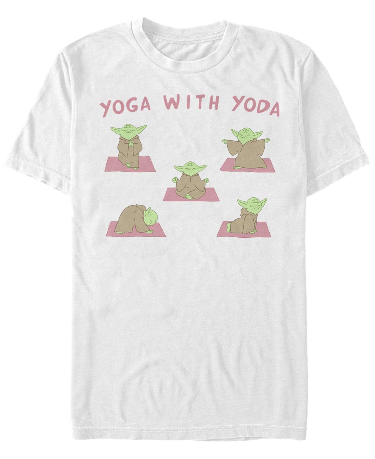 Мужская футболка Fifth Sun Yoga with Yoda Short Sleeve Crew, цвет: Белый — фото 1
