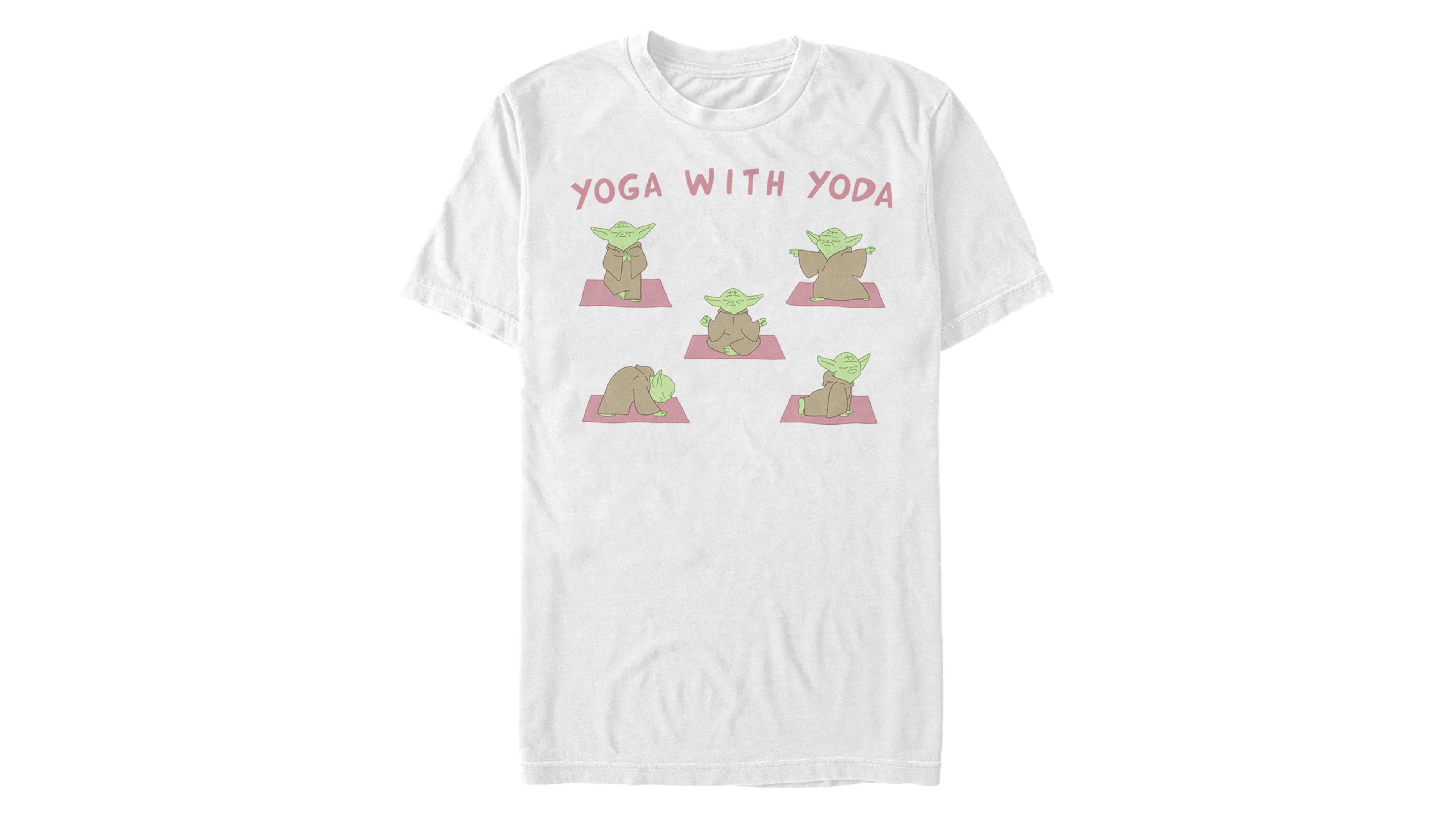 Fifth Sun Men's Yoga with Yoda Short Sleeve Crew T-shirt