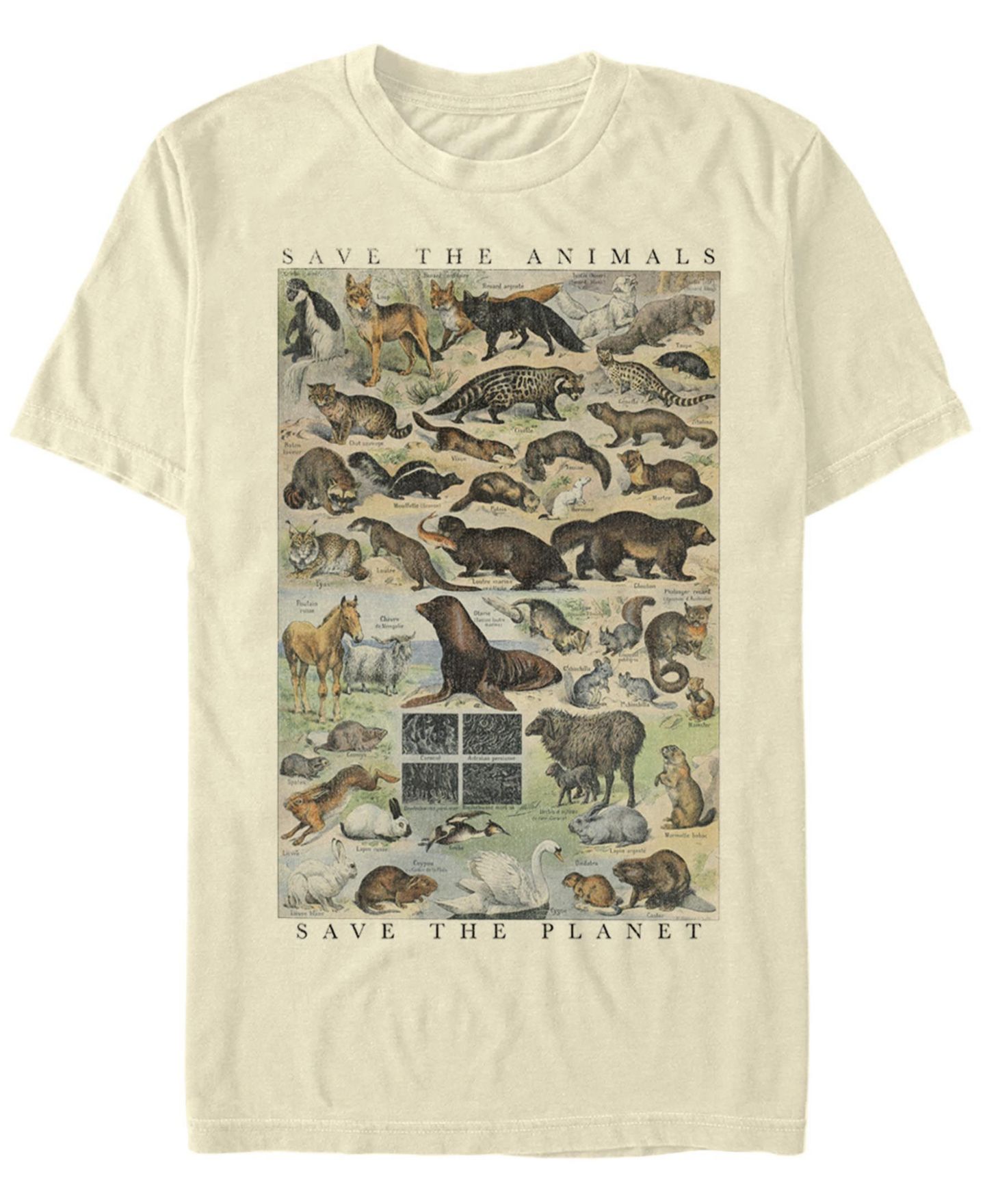 Мужская футболка Fifth Sun Save Animals Short Sleeve Crew, цвет: Натуральный — фото 1