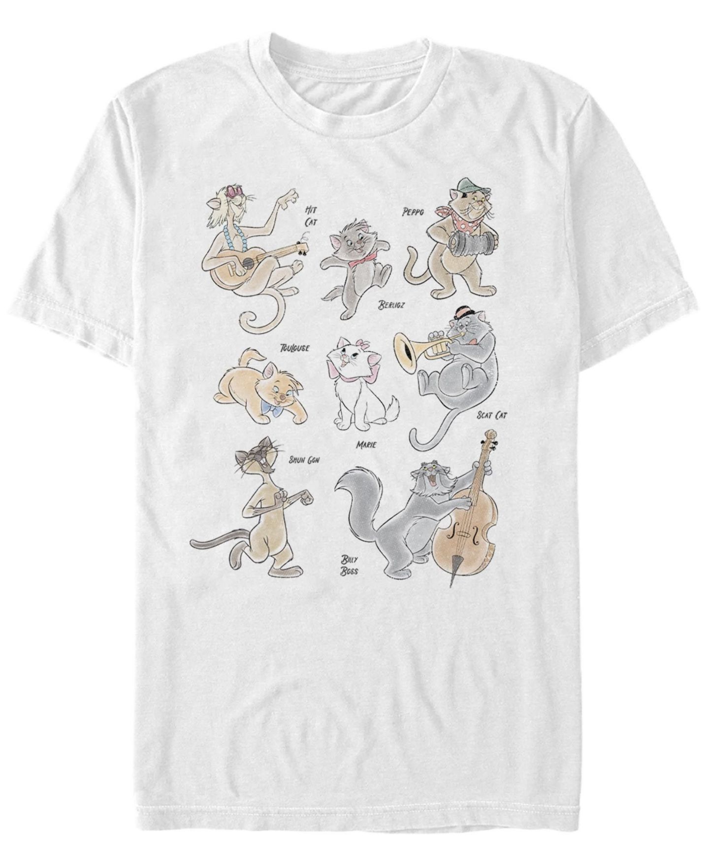 Мужская футболка Fifth Sun Aristocats Group Short Sleeve Crew, цвет: Белый — фото 1