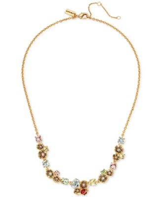 COACH - Gold-Tone Crystal, Tea Rose & Ladybug Statement Necklace, 16" + 2" extender