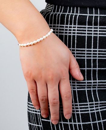 Macy's - Silver Tone or Gold Tone Freshwater Pearl Chain Bracelet