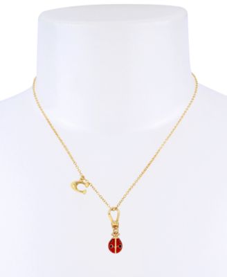 COACH Gold-Tone Crystal Ladybug Clip-On Charm