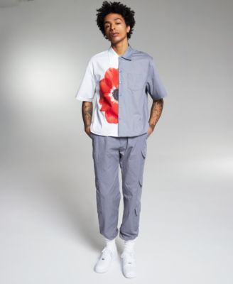 INC International Concepts - Men's Regular-Fit Stretch Poplin Cargo Pants