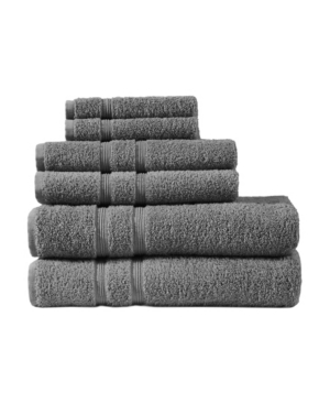 510 Design Aegean 6-pc. Bath Towel Set Bedding In Charcoal