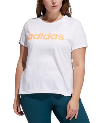 adidas Plus Size Cotton Crewneck Logo-Print T-Shirt and Linear-Logo Full  Length Leggings - Macy's