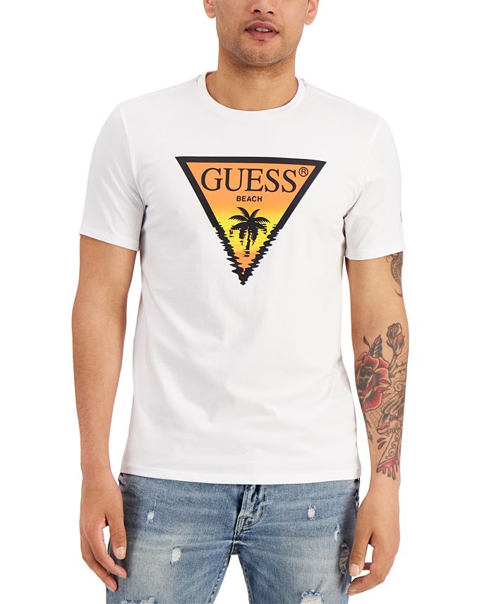 GUESS Men's Beach Tropical Logo Graphic T-Shirt - Macy's