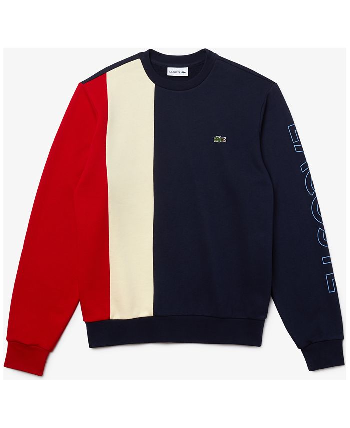 Lacoste Men's Classic-Fit Colorblocked Logo-Print Fleece Sweatshirt ...