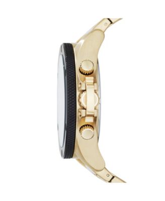 Men's Chronograph Gold Tone Stainless Steel Bracelet Watch 48mm