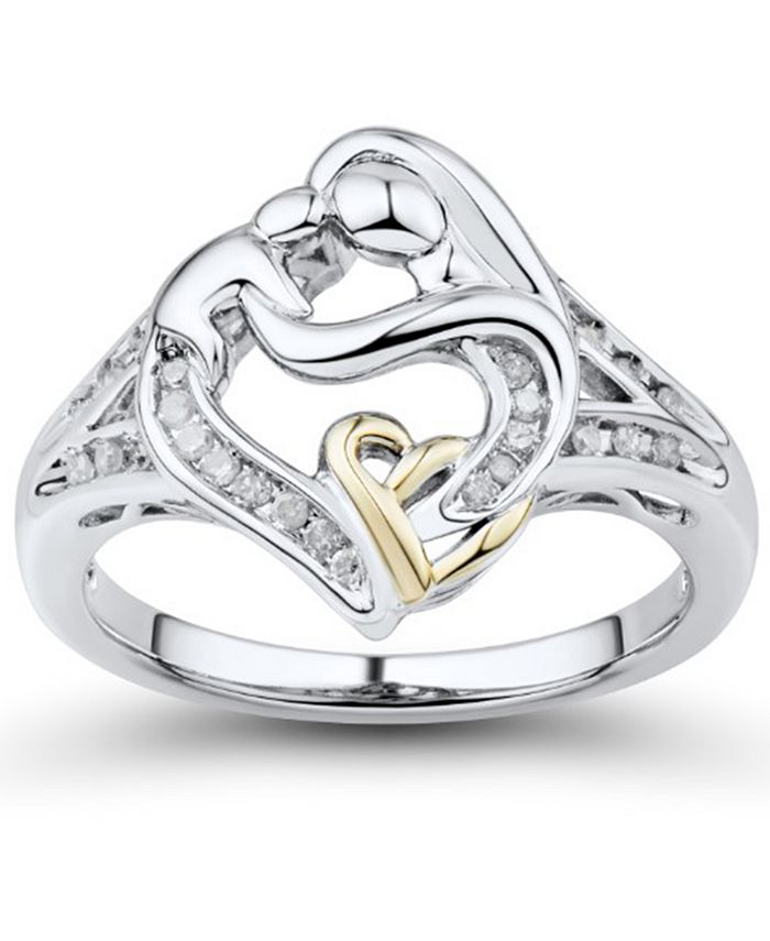 Macy s Diamond Mother Child Ring 1 7 ct. t.w. in Sterling