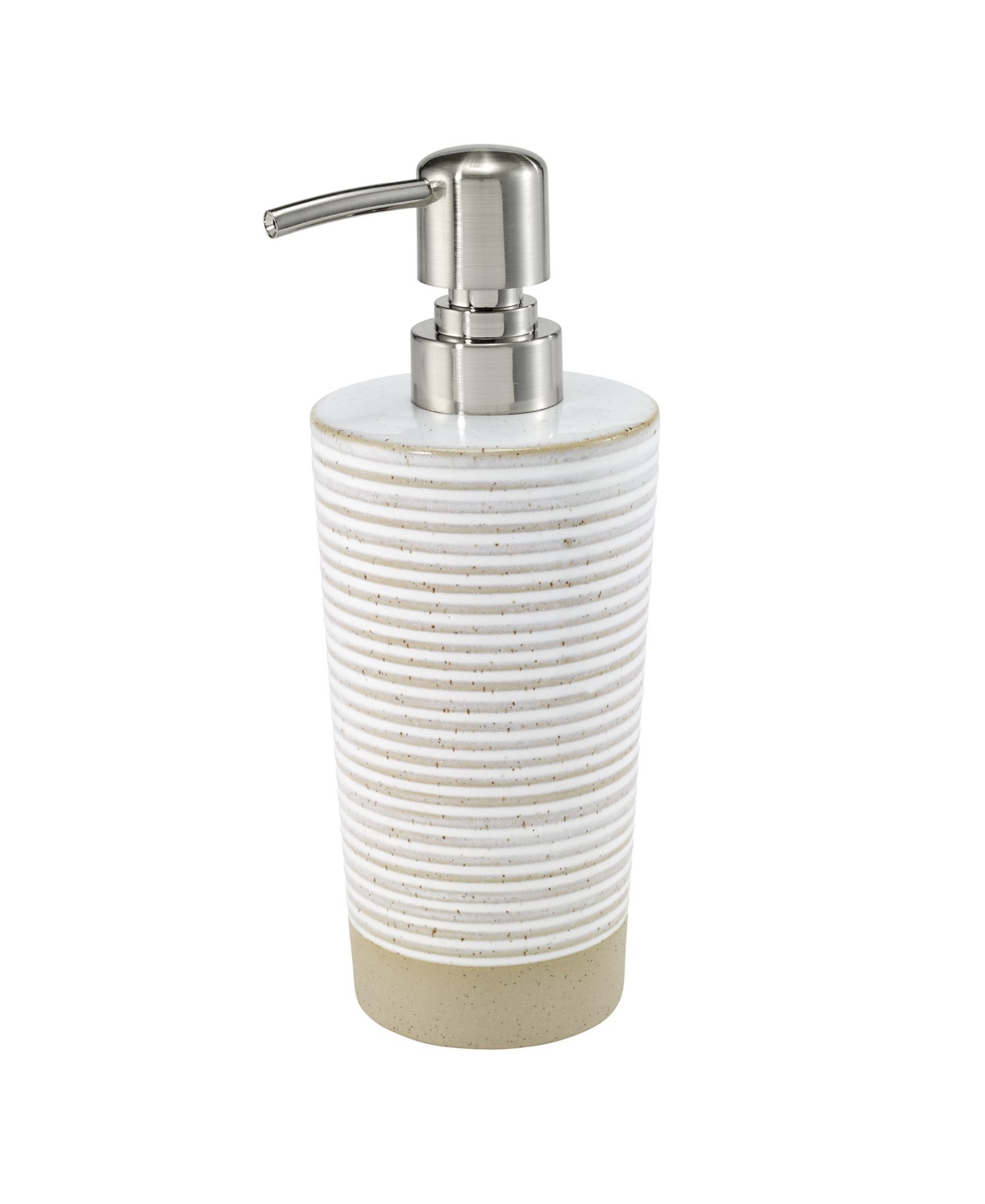 Drift Lines Textured Ribbed Ceramic Soap/Lotion Pump - Linen