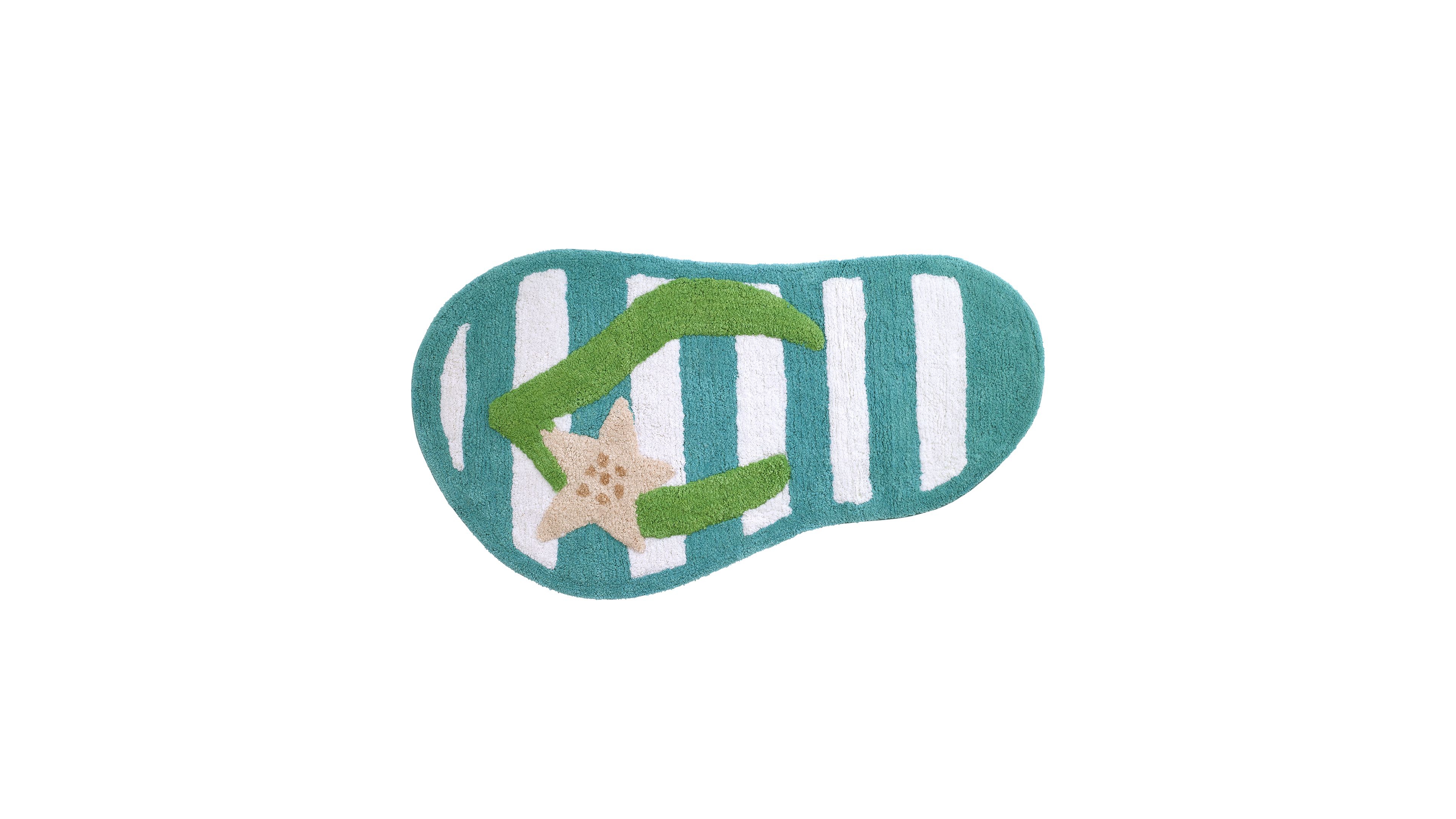 Avanti Beach Mode Flip-Flop Motif Cotton Bath Rug, 20" x 35"