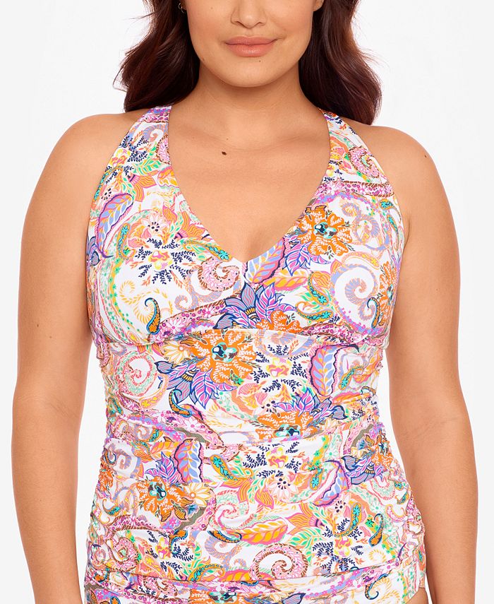 Lauren Ralph Lauren Plus Size Tummy Control Halter Tankini Top