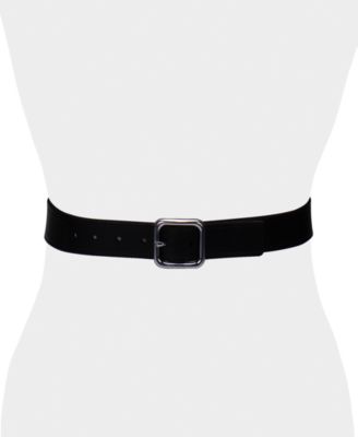 Women’s Square Center Bar Buckle Casual Leather Belt