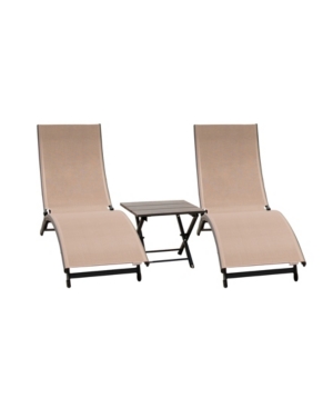 Vivere Coral Springs Lounger And Table Set In Macchiato