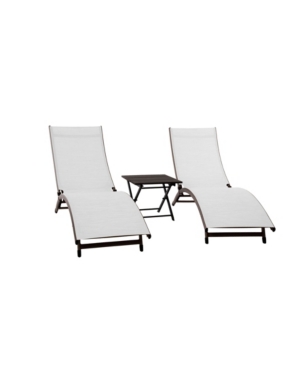 Vivere Coral Springs Lounger And Table Set In Pearl