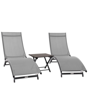 Vivere Coral Springs Lounger And Table Set In River Pebble